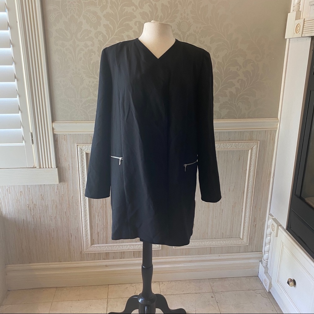 Tahari 16 long topper crepe blazer Nordstrom